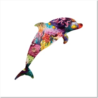 Coral Reef Dolphin Posters and Art